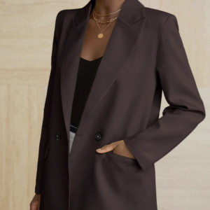 Blazer Feminino Clássico de Botão Duplo